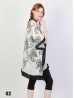 Black And White Paisley Embroidery Kimono